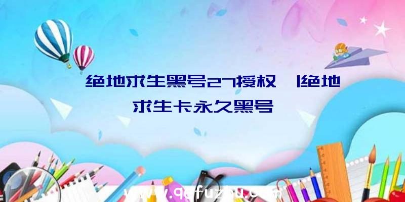 「绝地求生黑号27授权」|绝地求生卡永久黑号